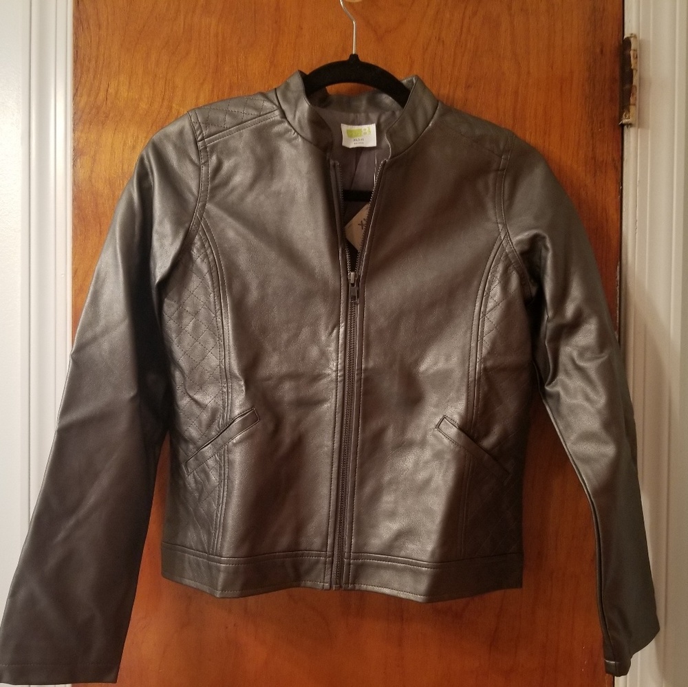 Pewter faux leather  jacket